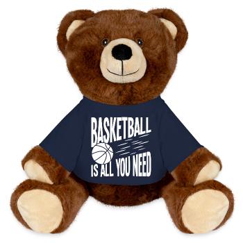 Le basket est tout ce dont tu as besoin - Nounours RecycelBär® marron - bleu marine - Devant
