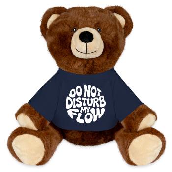 do not disturb my flow white branded - MiniFeet® RecycelBär® Teddy Bear Brown - french navy - Front