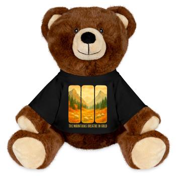 Berge, die Gold atmen - MiniFeet® RecycelBär® Braun - Schwarz - Vorne