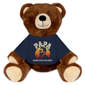 Papa Legend Retro Sun - MiniFeet® RecycelBär® Teddy Bear Brown - french navy - Front