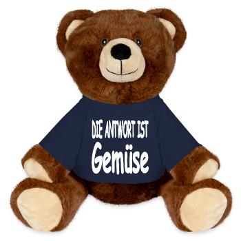 Vegetable - MiniFeet® RecycelBär® Teddy Bear Brown - french navy - Front