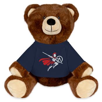 Spartan Spear Jump Maskottchen Spartan Strike - MiniFeet® RecycelBär® Braun - French Navy - Vorne