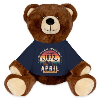 Millésime Anniversaire Avril 1972 April 1972 - Nounours RecycelBär® marron - bleu marine - Devant