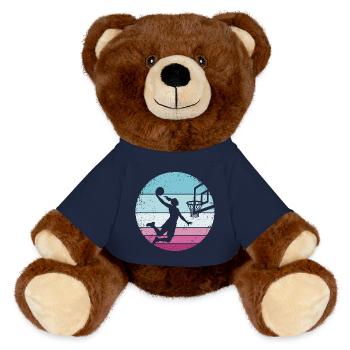 Basketball Girls Basketball Women - MiniFeet® RecycelBär® Teddy Bear Brown - french navy - Front