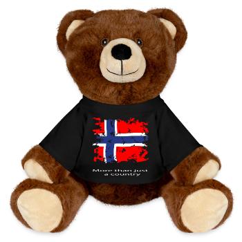 Norway flag vintage - MiniFeet® RecycelBär® Teddy Bear Brown - black - Front