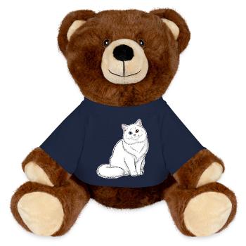 Weiße Katzen-Angora-Augen Minnows-Porträt Elegant - MiniFeet® RecycelBär® Braun - French Navy - Vorne
