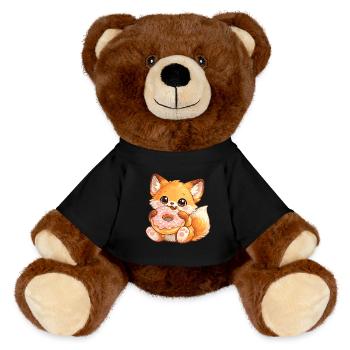 Fuchschen mit Donut - MiniFeet® RecycelBär® Braun - Schwarz - Vorne