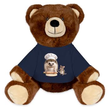 Igelbäcker mit Maushelfer - MiniFeet® RecycelBär® Braun - French Navy - Vorne