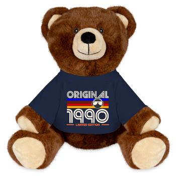 Original 1990 Limited Edition - MiniFeet® RecycelBär® Teddy Bear Brown - french navy - Front