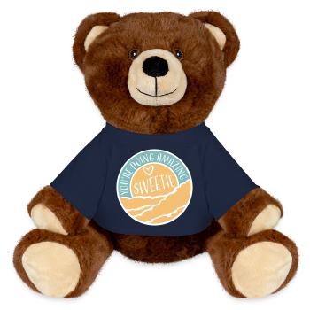 You're Doing Amazing Sweetie Lustig Ermutigend - MiniFeet® RecycelBär® Braun - French Navy - Vorne