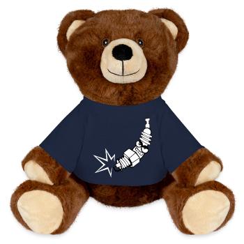Bandes bougie d'allumage avec le visage - Nounours RecycelBär® marron - bleu marine - Devant