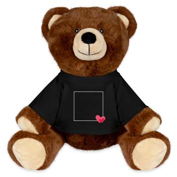 Décoration de ligne d'ornement de cadre de coeur personnalisable - Nounours RecycelBär® marron - noir - Devant