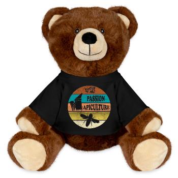 Passion for beekeeping: vintage smoker beekeeper - MiniFeet® RecycelBär® Teddy Bear Brown - black - Front