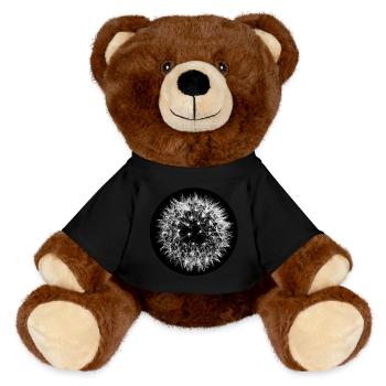 Pusteblume Kugel Löwenzahn schwarz weiß rund kreis - MiniFeet® RecycelBär® Braun - Schwarz - Vorne