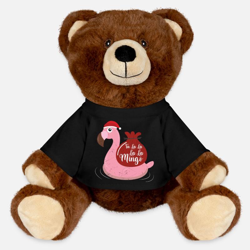 Pull de Noël drôle Flamingo Design - Nounours RecycelBär® marron - noir