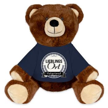 Lieblingsort Helgoland - MiniFeet® RecycelBär® Braun - French Navy - Vorne