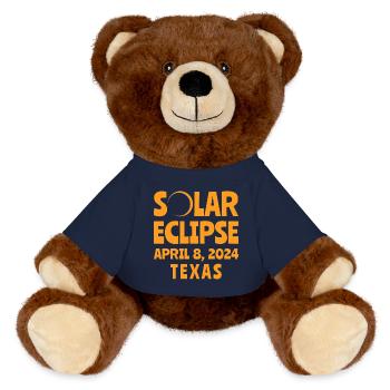 Éclipse solaire 2024 Texas - Nounours RecycelBär® marron - bleu marine - Devant