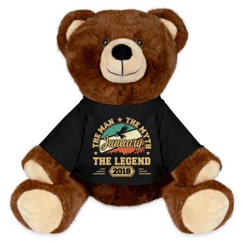 Les légendes sont nées en janvier 2018 - Nounours RecycelBär® marron - noir - Devant