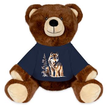 Loup - Nounours RecycelBär® marron - bleu marine - Devant