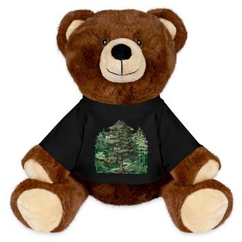 Forêt, Nature, Nature sauvage, Flore, Amoureux de la nature, Arbre - Nounours RecycelBär® marron - noir - Devant