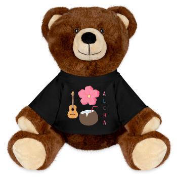 Hawaiian Harmony Designe - MiniFeet® RecycelBär® Braun - Schwarz - Vorne