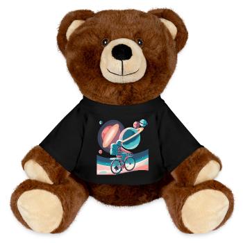 Galactic Cycling - MiniFeet® RecycelBär® Teddy Bear Brown - black - Front