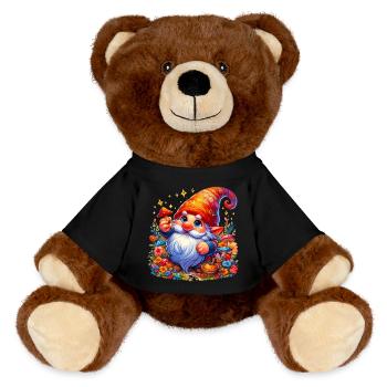 Gnome Goblin Elf - MiniFeet® RecycelBär® Teddy Bear Brown - black - Front