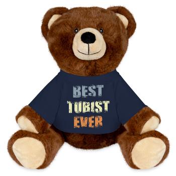 Bester Tubaspieler - MiniFeet® RecycelBär® Braun - French Navy - Vorne