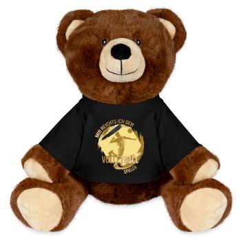 Mir reichts, ich geh Volleyball spielen - MiniFeet® RecycelBär® Braun - Schwarz - Vorne