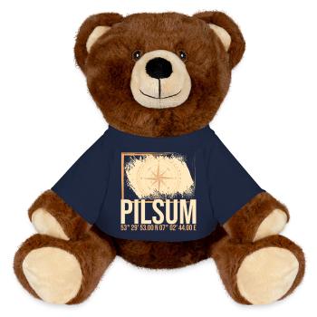 Pilsum Koordinaten - MiniFeet® RecycelBär® Braun - French Navy - Vorne