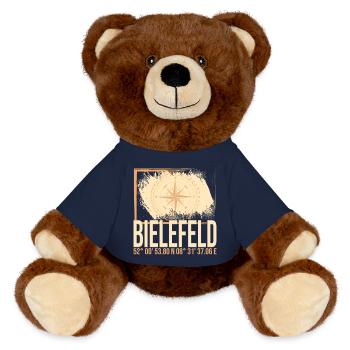Bielefeld Koordinaten - MiniFeet® RecycelBär® Braun - French Navy - Vorne