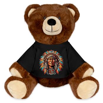 Amérindien Peau rouge d’Amérique - Nounours RecycelBär® marron - noir - Devant
