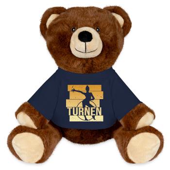 Turnen - MiniFeet® RecycelBär® Braun - French Navy - Vorne