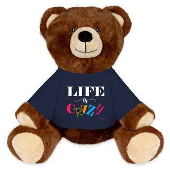Life is crazy - MiniFeet® RecycelBär® Braun - French Navy - Vorne