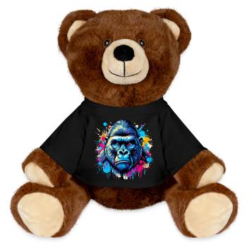 Gorilla - MiniFeet® RecycelBär® Teddy Bear Brown - black - Front