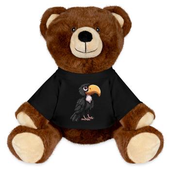 Kalifornischer Kondor in Stolzer Pose - MiniFeet® RecycelBär® Braun - Schwarz - Vorne