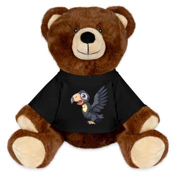 Kalifornischer Kondor in lebhafter Pose - MiniFeet® RecycelBär® Braun - Schwarz - Vorne