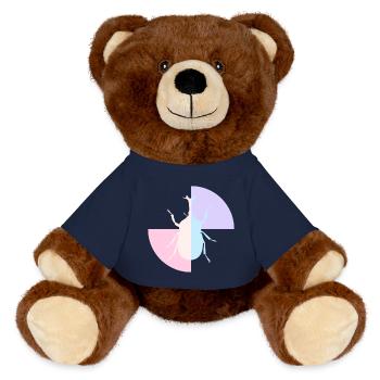 Duo Yellow Pastel Blue - MiniFeet® RecycelBär® Teddy Bear Brown - french navy - Front