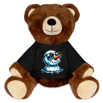 Melting Snowman with Cool Shades - MiniFeet® RecycelBär® Teddy Bear Brown - black - Front