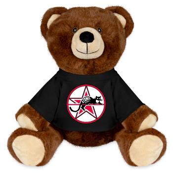 Atomic Utopia - Cat Star - MiniFeet® RecycelBär® Teddy Bear Brown - black - Front