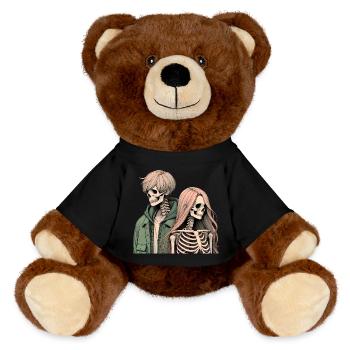 Schließt euch dem Kunstwerk der Skelett-Crew an - MiniFeet® RecycelBär® Braun - Schwarz - Vorne