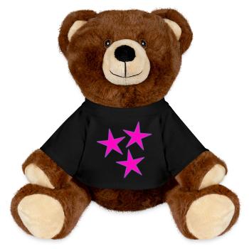 STAR. STARS. CHRISTMAS. CHRISTMAS ISLAND. NEW YEAR'S DAY - MiniFeet® RecycelBär® Teddy Bear Brown - black - Front