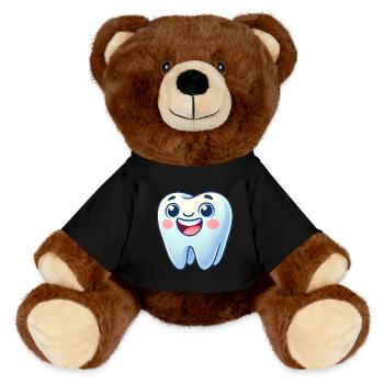 Conception de dessin animé de dent souriante - Nounours RecycelBär® marron - noir - Devant