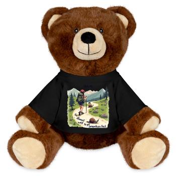 Randonnée en montagne Chemise drôle pour les randonneurs - Nounours RecycelBär® marron - noir - Devant