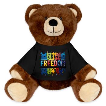 Freedom, Free - MiniFeet® RecycelBär® Teddy Bear Brown - black - Front