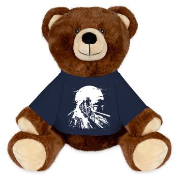 Rennradfahrer Skizze - MiniFeet® RecycelBär® Braun - French Navy - Vorne