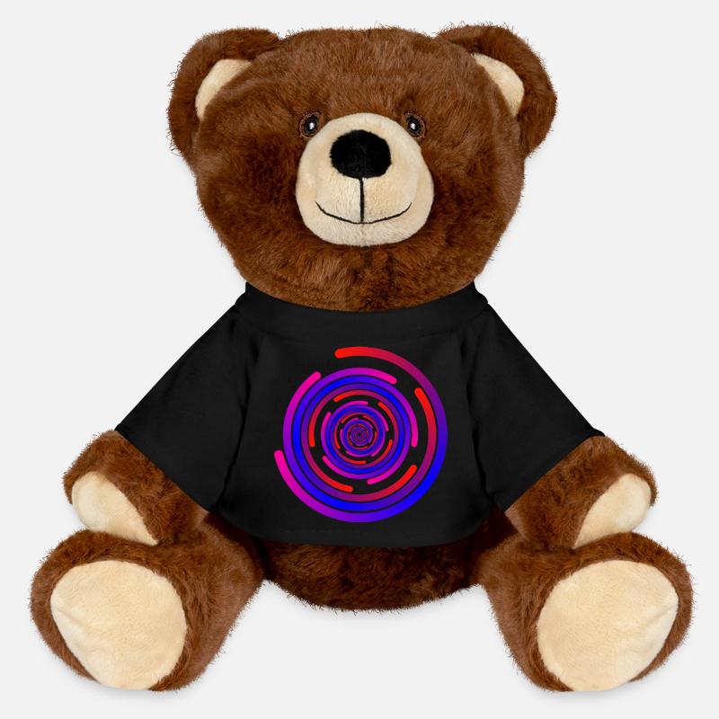 crazy circles - MiniFeet® RecycelBär® Teddy Bear Brown - black