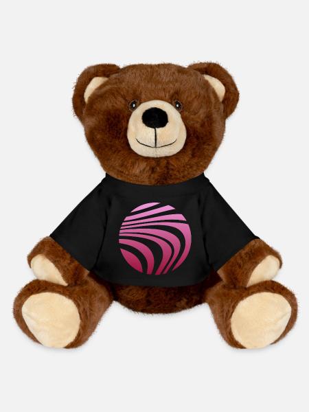 Psychedelisches Muster Rosa Verlauf - MiniFeet® RecycelBär® Braun - Schwarz