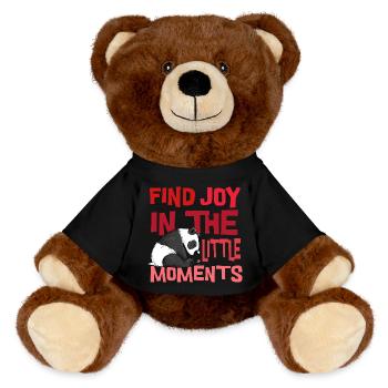 Petit panda ours avec le dicton Wild Animal Nature - Nounours RecycelBär® marron - noir - Devant