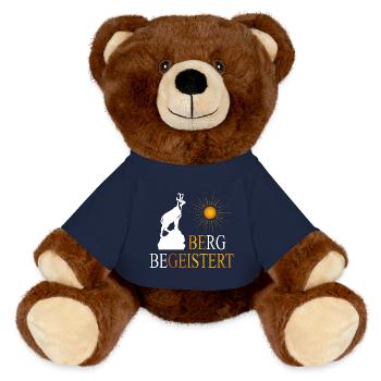 Bergbegeistert 1 - MiniFeet® RecycelBär® Braun - French Navy - Vorne